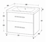 800 Wall Hung Two Drawer Basin Unit