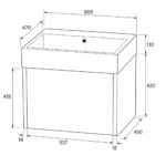 600 Wall Hung One Drawer Basin Unit