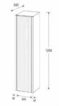 1200 Wall Hung Column Unit